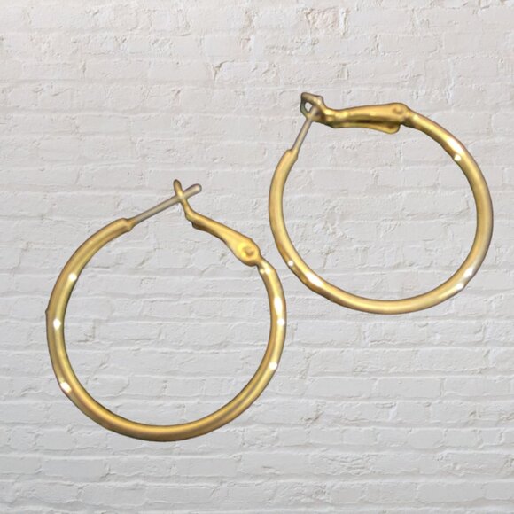 HOOP EARRINGS BUNDLE -- Set of 5 = Pierced (4)/Clip On (1), 4 Gold/1 Silver - Picture 9 of 15